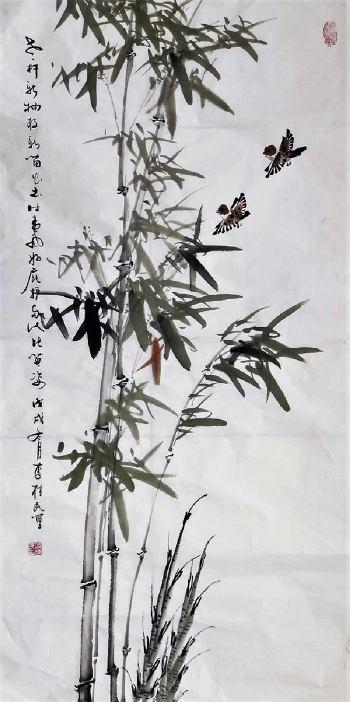 李桂民,师从国画大师吴蓬,刘存惠,孙玉德等,擅长花鸟,牡丹,竹子